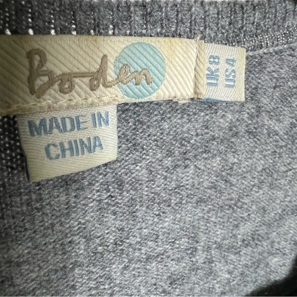 Boden wool cashmere blend grey embellished beaded sweater size 4 great condition - Picture 7 of 7